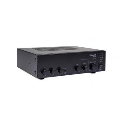 Amplificador preto Artsound A600 com botões de controlo frontal
