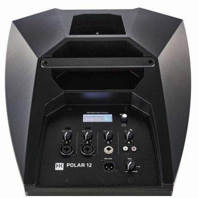 Coluna de som preta HK POLAR 12 com painel de controlo frontal