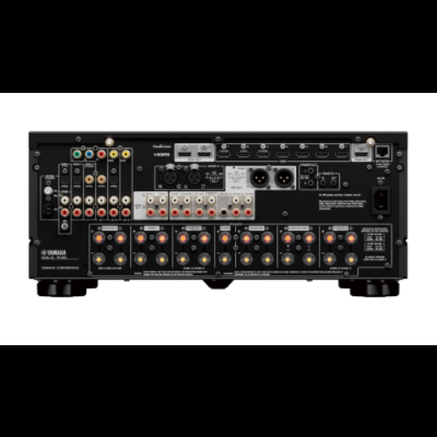 Amplificador Yamaha RX-A2090 com múltiplas conexões áudio e vídeo