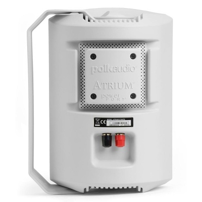 Coluna de som branca polkaudio ATRIUM vista de trás