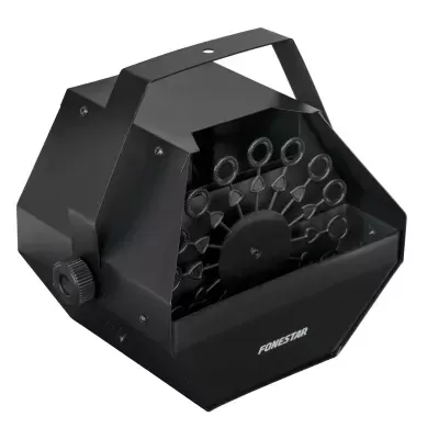 Máquina de bolhas de sabão preta com alça e roda circular para bolhas