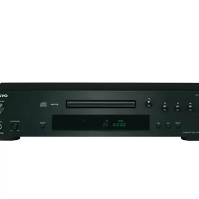Leitor de CD preto Onkyo C-7030 com mostrador digital