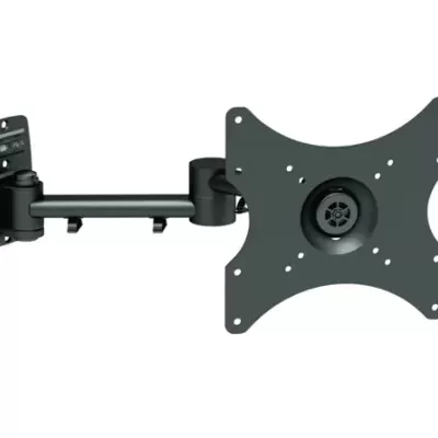 Suporte de parede preto para ecrã ajustável com braço articulado