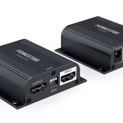 Transmissores e recetores de vídeo FONESTAR em alumínio preto com entradas HDMI
