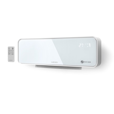 Ar condicionado branco HAEGER com painel digital e controlo remoto