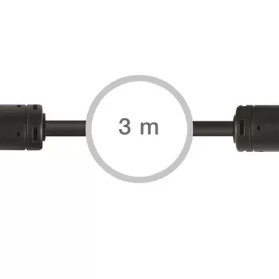 Cabo HDMI preto de 3 metros com conectores HDMI