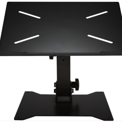 Suporte metálico preto para portátil ajustável com base larga