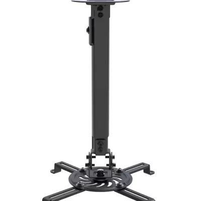 Suporte de teto metálico preto com base em cruz ajustável