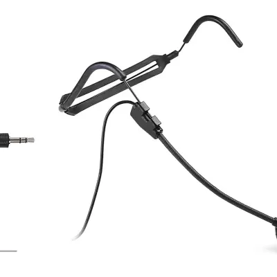 Microfone de lapela preto com espuma e conector jack