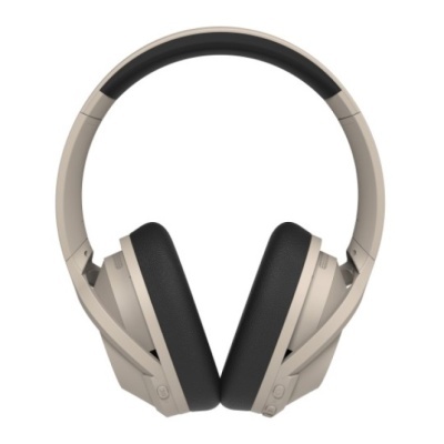 Auriculares circum-aurais sem fios bege e preto