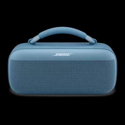 Coluna portátil Bluetooth Bose azul com alça e logo