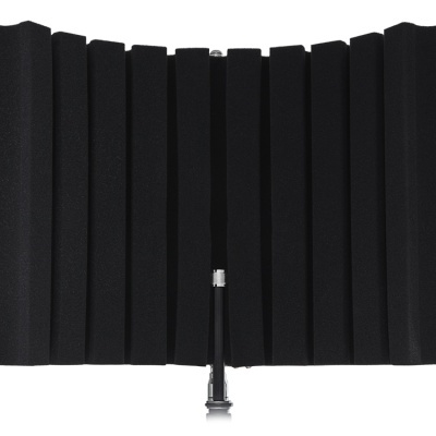 Absorvedor de som acústico preto portátil com estrutura metálica