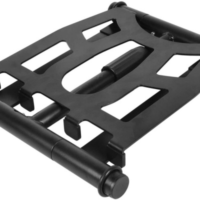 Suporte ajustável para laptop preto em plástico com aberturas