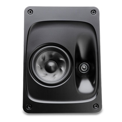 Altifalante preto rectangular com coluna redonda e tweeter