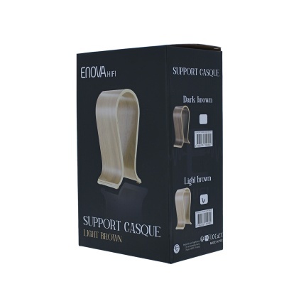 Embalagem de suporte para auscultadores ENOVA HIFI em castanho claro