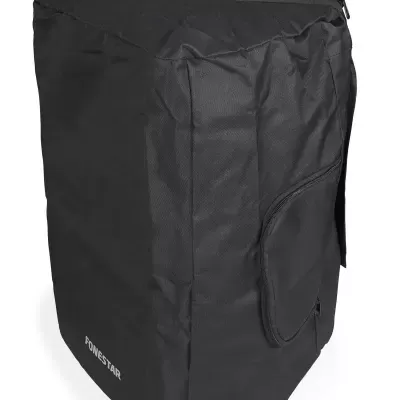 Capa protetora preta com fecho e bolso lateral