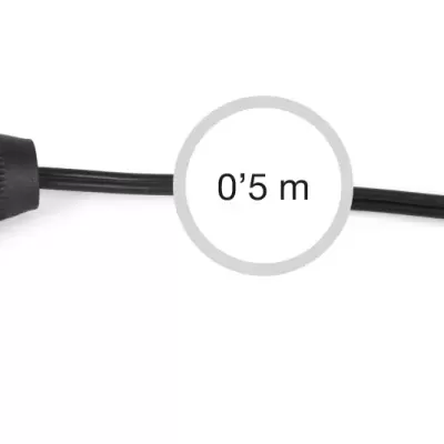 Cabo preto com conectores Scart e redondo, etiqueta 0'5 m