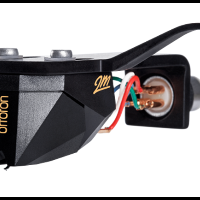 Agulha preta para gira-discos Ortofon com fios coloridos e alavanca