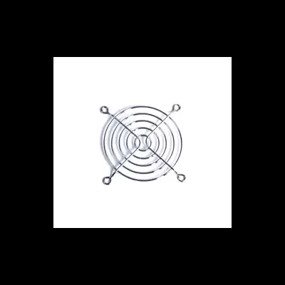 Grelha redonda de metal cromado com suportes em alça