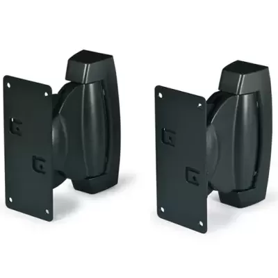 Par de suportes negros para montagem de colunas