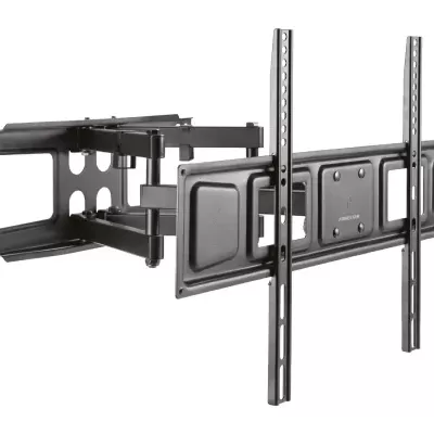 Suporte para televisão em metal preto com braços articulados