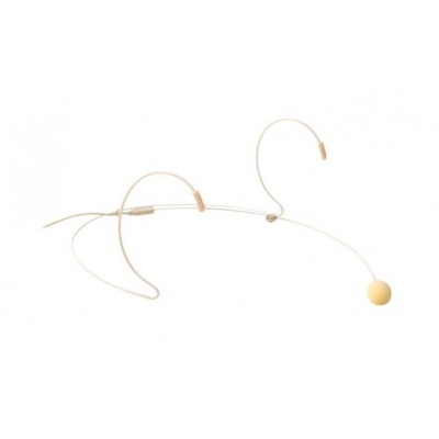 Microfone headset fino de metal bege claro com espuma protetora no microfone