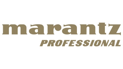 Logótipo da marca marantz PROFESSIONAL em letras castanhas