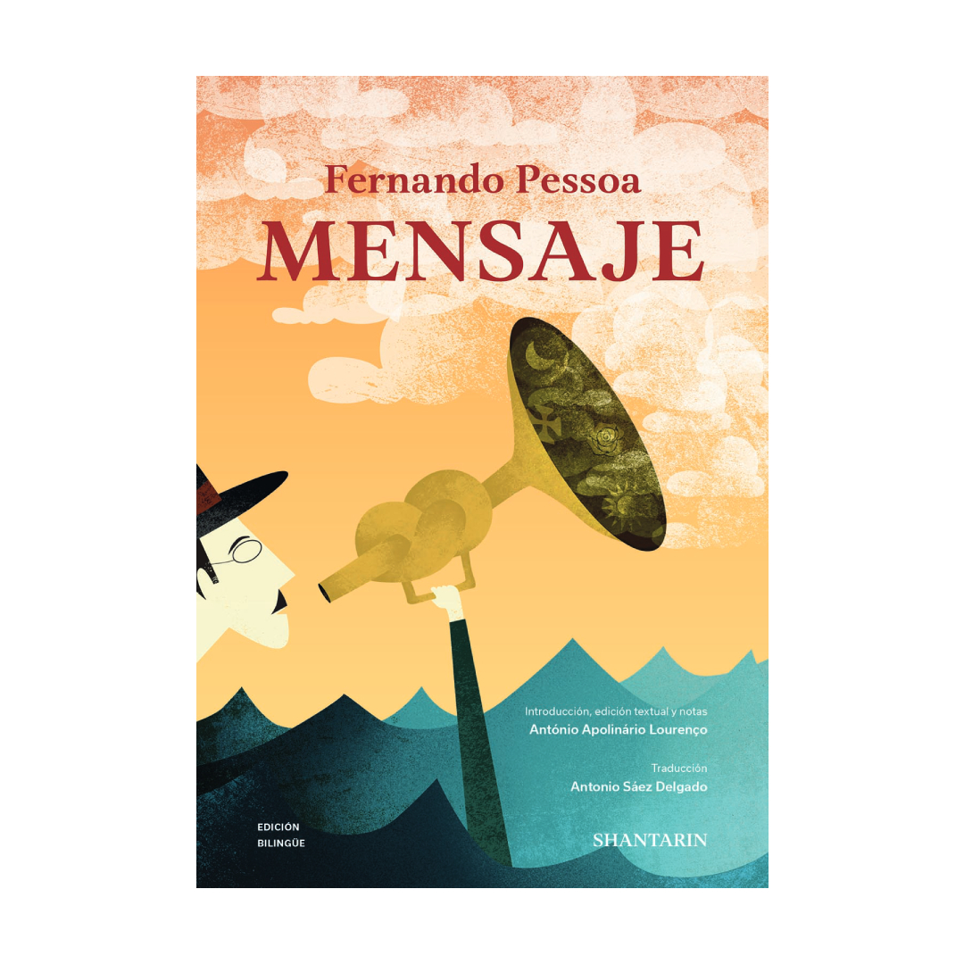Shantarin - Mensaje Capa de livro com título MENSAJE e ilustração de pessoa com megafone em fundo colorido