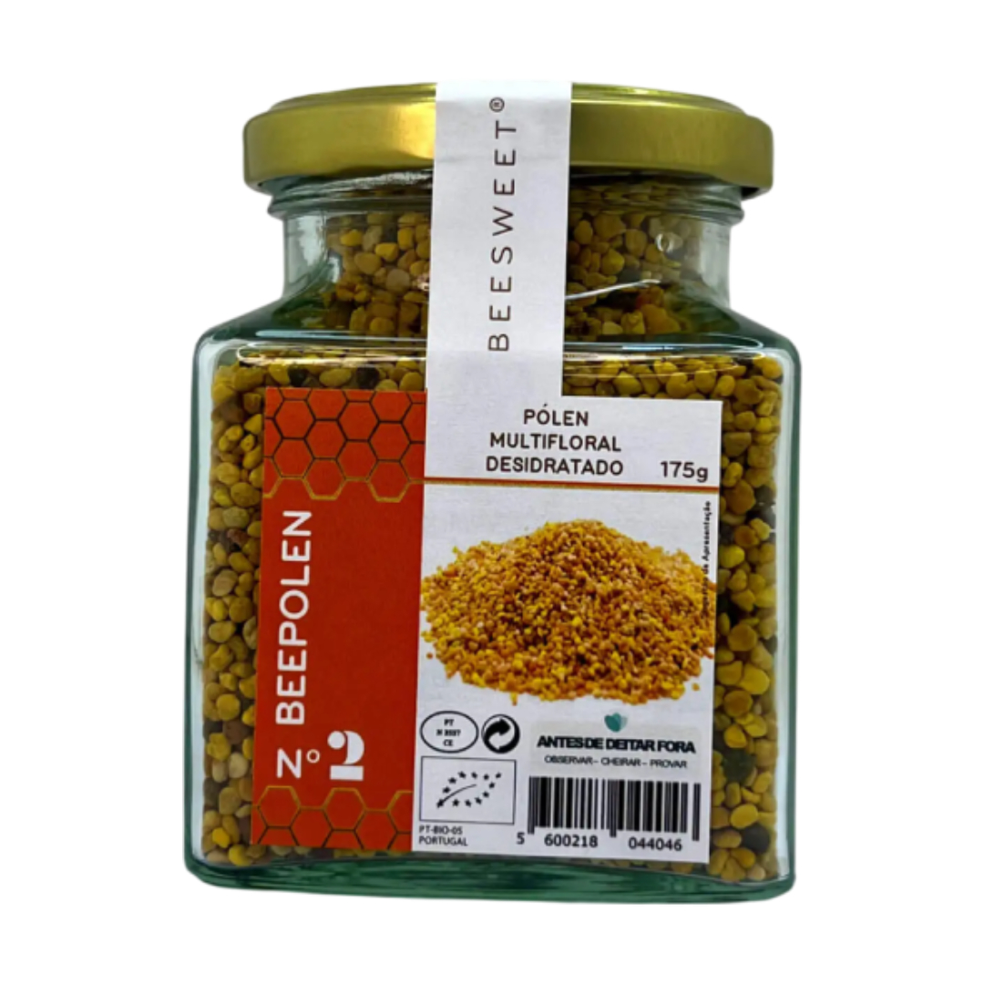 Beesweet - N. 2 Beepolen BIO Frasco de vidro com pólen multifloral desidratado e tampa dourada