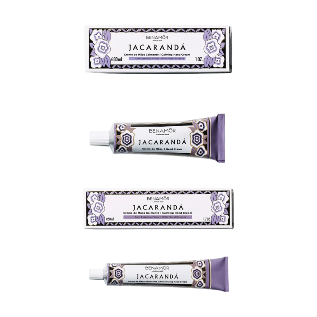 Benamôr - Creme de Mãos Calmante Jacarandá Produtos creme de mãos Benamôr Jacarandá com embalagem floral lilás