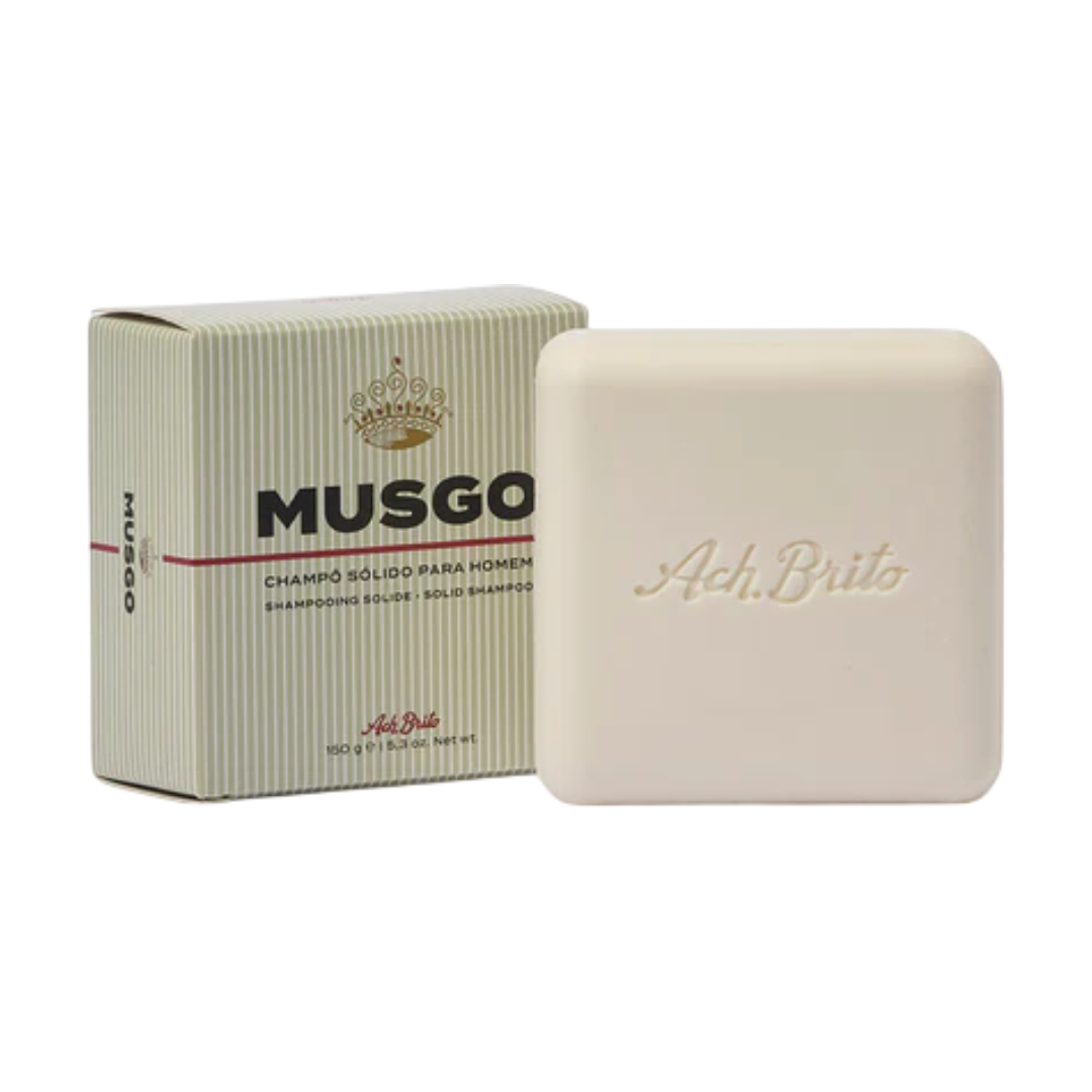 Ach. Brito - Champô Sólido para Homem Musgo Champô sólido Ach Brito MUSGO com embalagem verde claro riscada