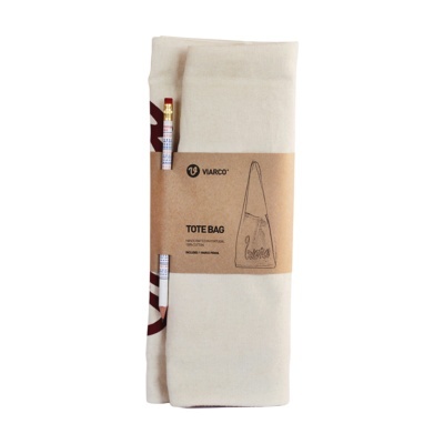 Saco tote bag de algodão com embalagem de papel reciclado e lápis incluso