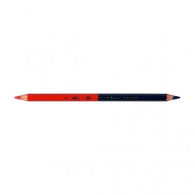 Lápis de cor dupla com uma ponta vermelha e outra azul escura