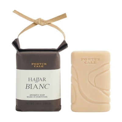 Sabonete aromático HAJJAR BLANC da Portus Cale com embalagem e sabonete
