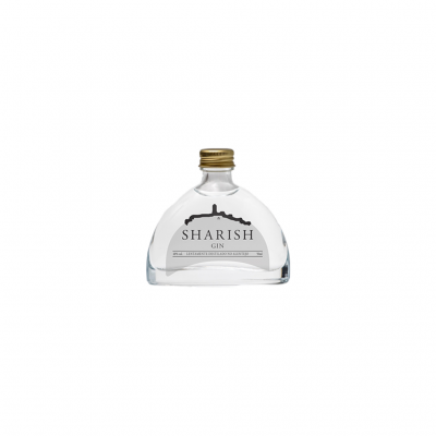 Garrafa de gin Sharish com tampa dourada