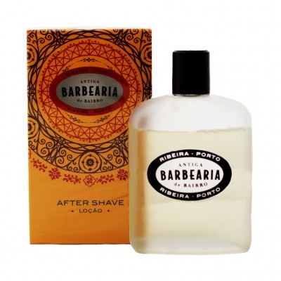 Loção after shave Antiga Barbearia de Bairro com embalagem e frasco