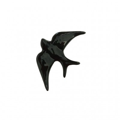 Broche em forma de pássaro preto