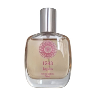 Frasco de perfume 1543 Japão com tampa prateada
