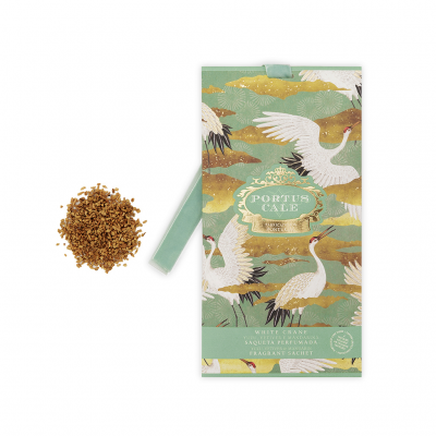 Saco perfumado Portus Cale White Crane com estampa de gruas brancas