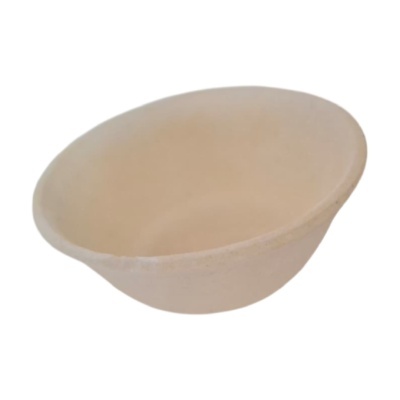 Bacia de plástico bege claro ovalada
