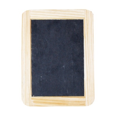 Quadro de ardósia pequeno com moldura de madeira clara