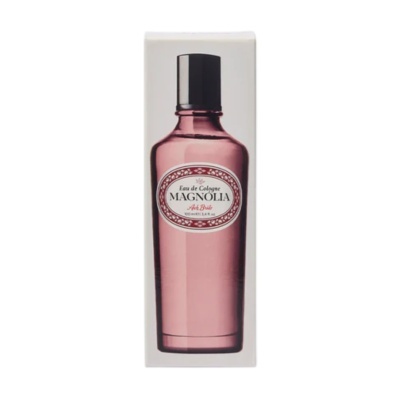 Frasco cor de rosa de perfume Eau de Cologne MAGNOLIA com tampa preta