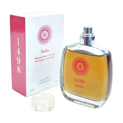 Frasco de eau de toilette 1498 Índia junto da sua embalagem