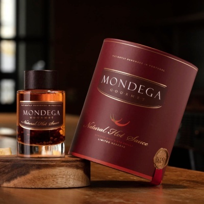Frasco e embalagem de molho picante MONDEGA GOURMET