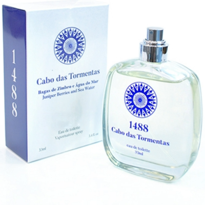 Frasco de perfume 1488 Cabo das Tormentas com caixa
