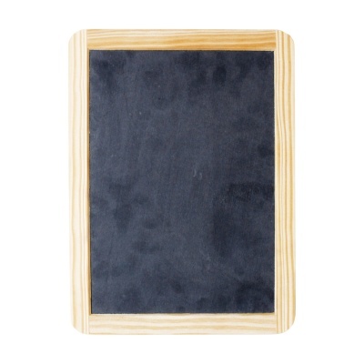 Quadro-negro pequeno com moldura de madeira