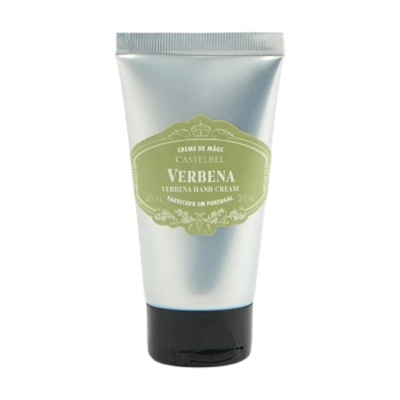 Creme de mãos Castelbel Verbena em bisnaga prateada com etiqueta verde