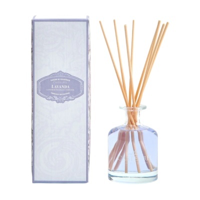 Difusor de fragrância de lavanda CASTELBEL com frasco de vidro e embalagem