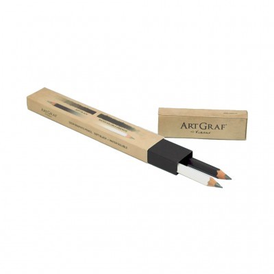 Conjunto de lápis de desenho Art Graf e borracha em caixa de cartão