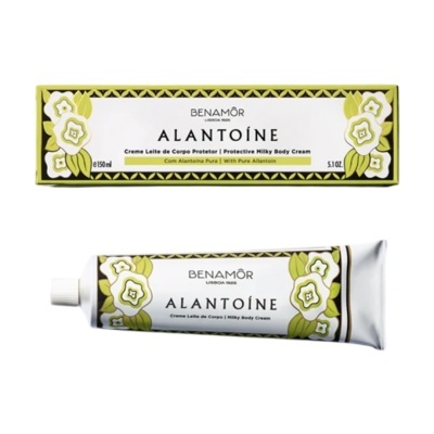 Creme leite de corpo Benamôr Alantoíne em embalagem floral